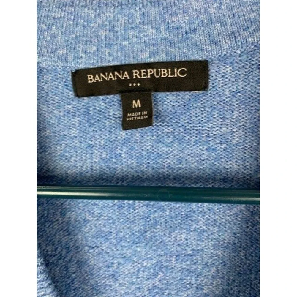 Banana Republic Size M Mens Sweater Long Sleeve Blue V Neck High Low Hem